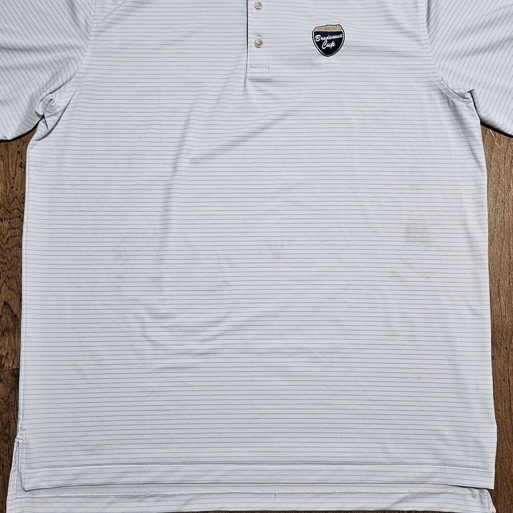 Peter Millar Polo Shirt Mens XL Blue Striped Summer Comfort Short Sleeve Stretch - Picture 4 of 9